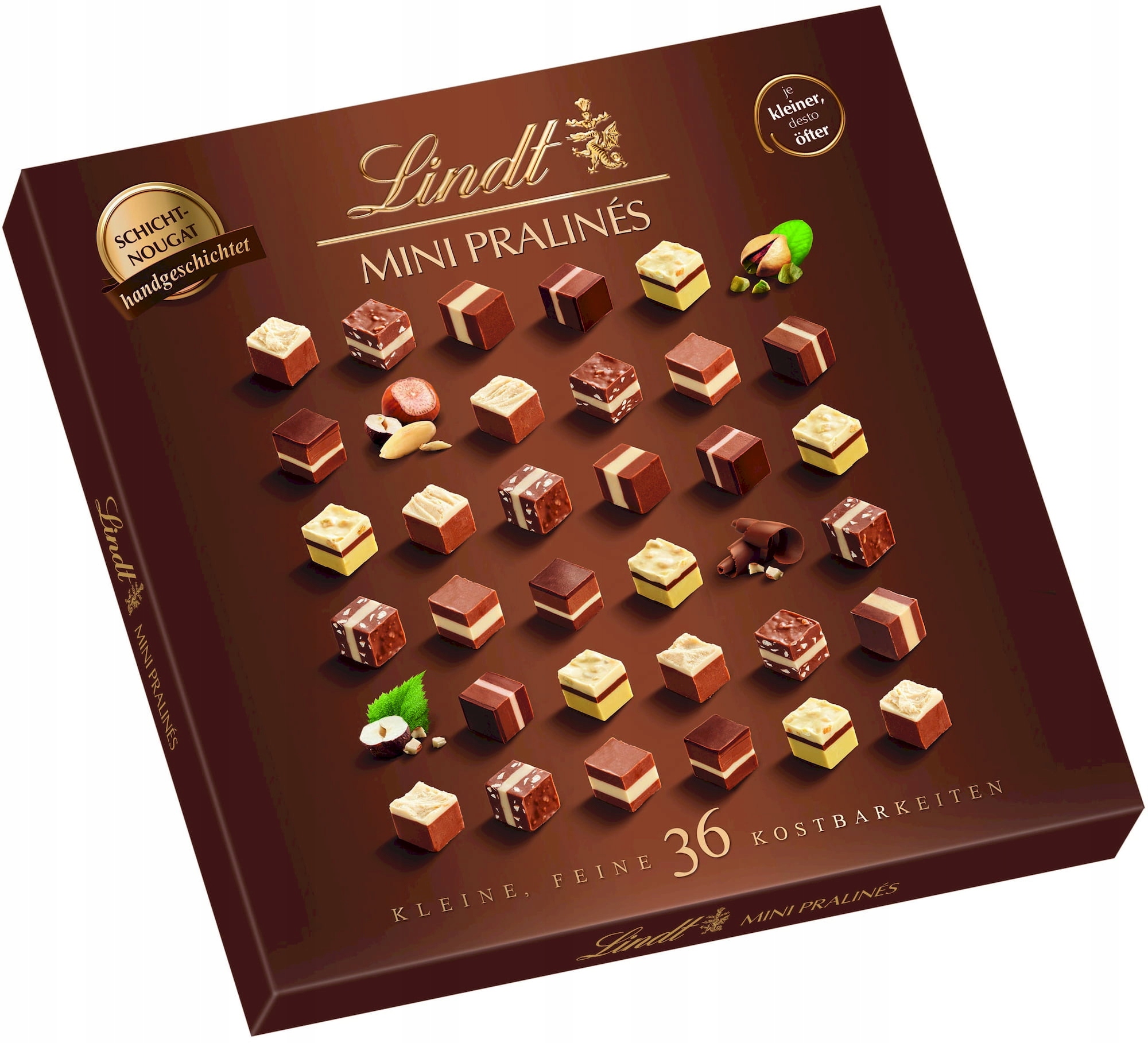 Levně Lindt Mini Pralines Nougat 165 g