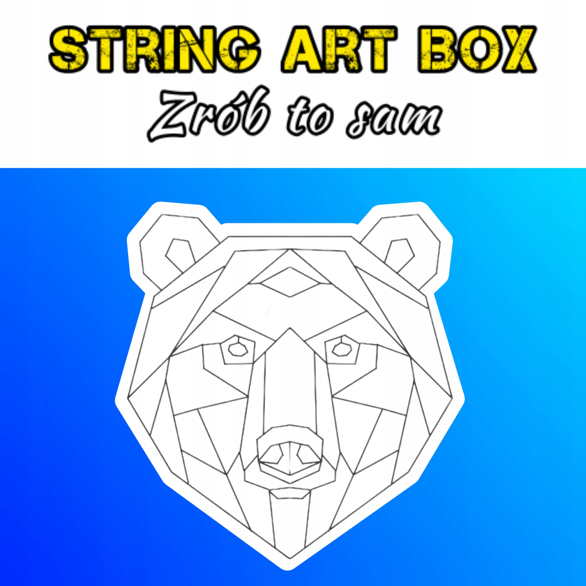 Sada String Art Diy Medvídek Head Kontur
