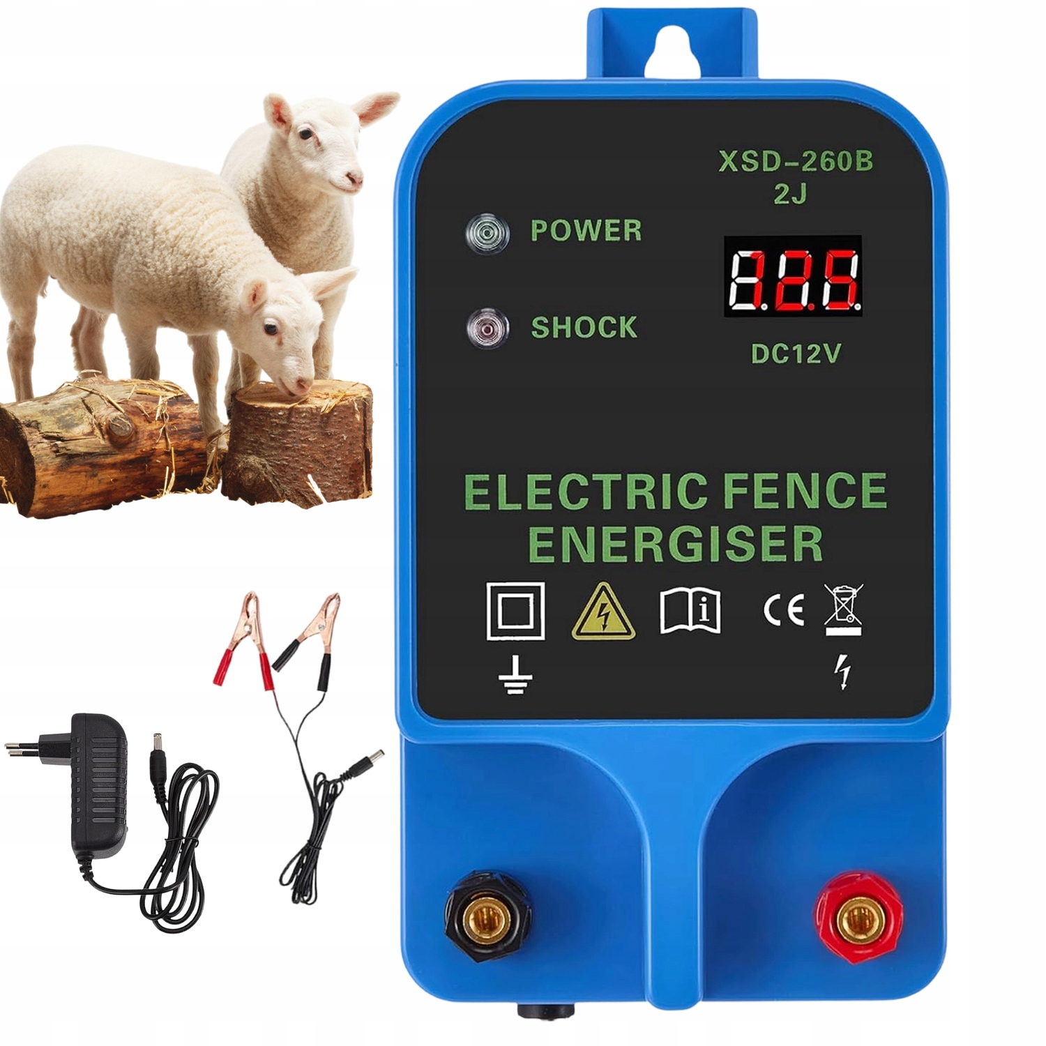 Elektrický Pastuchový Elektrizátor 10 Km Dosah Pro Zahradní Slepice