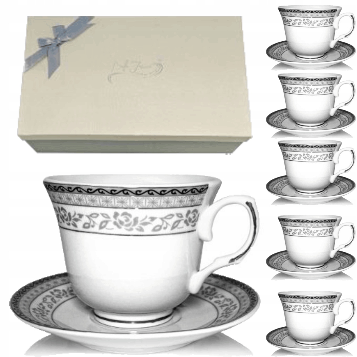 

Komplet Filiżanka Spodek 6SZT Porcelana