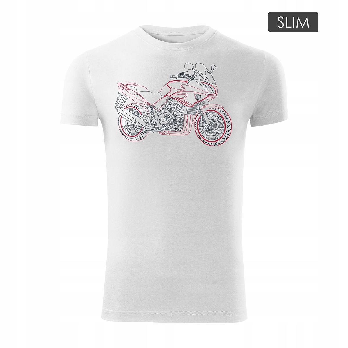 

Koszulka z motocyklem Honda Cbf męska biała Slim