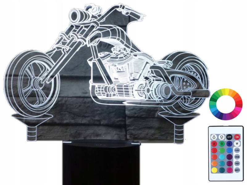 

Lampka Nocna Led 3D Led Motocykl Harley Chopper