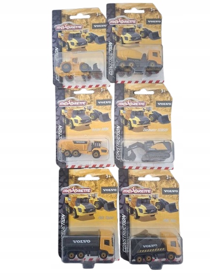 Majorette Volvo Construction Premium Komplet 6 sztuk (skala 1:64)