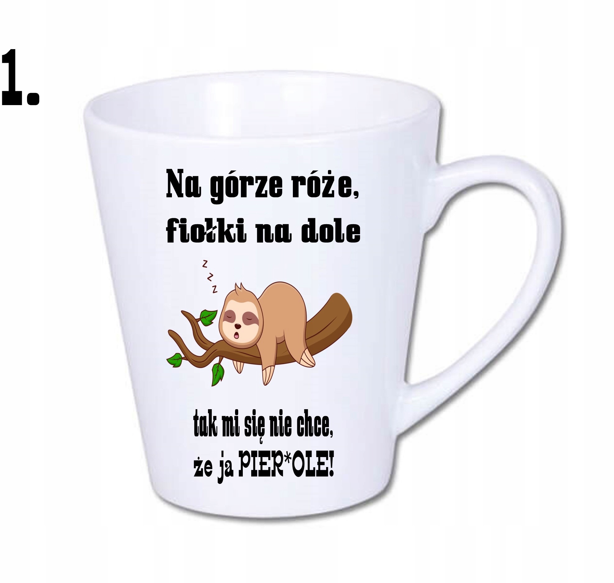 

Kubek latte do pracy leniwiec