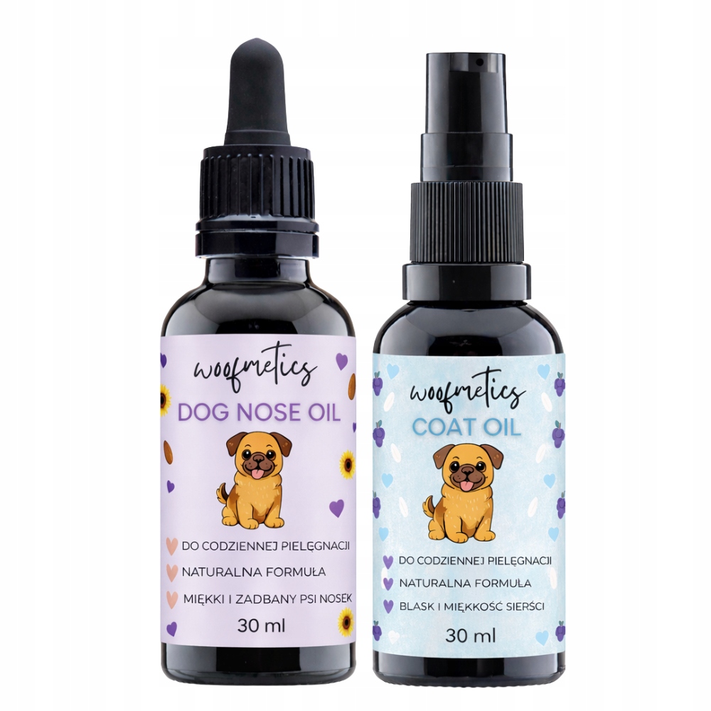 Levně Pečující sada pro psa Olej na suchý nos a lesklou srst