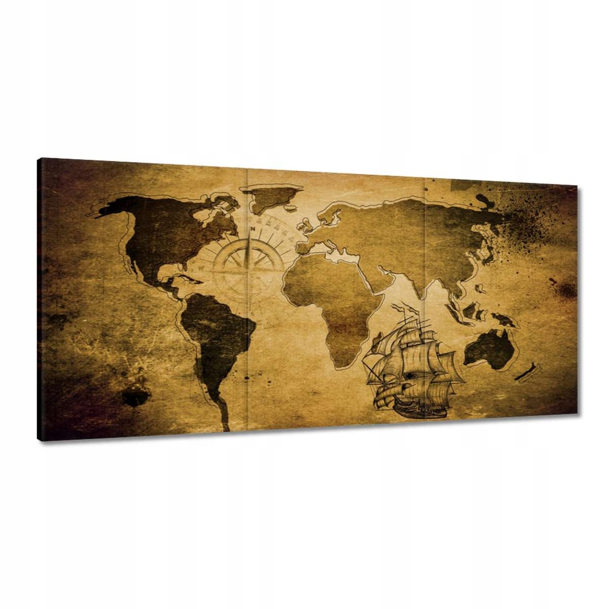 Obrazy 180x90 Stará mapa Vintage