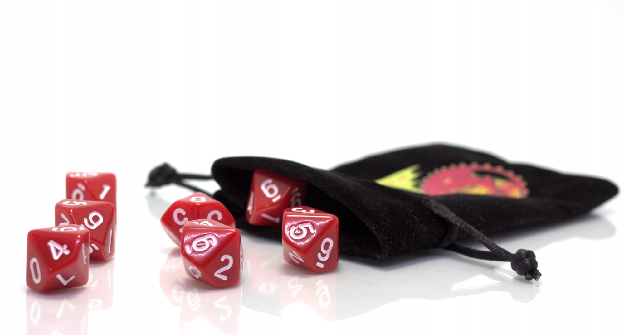 ZESTAW 2 KOSTEK K10 RPG KOŚĆ CZERWONA 0-9 Producent RGFK