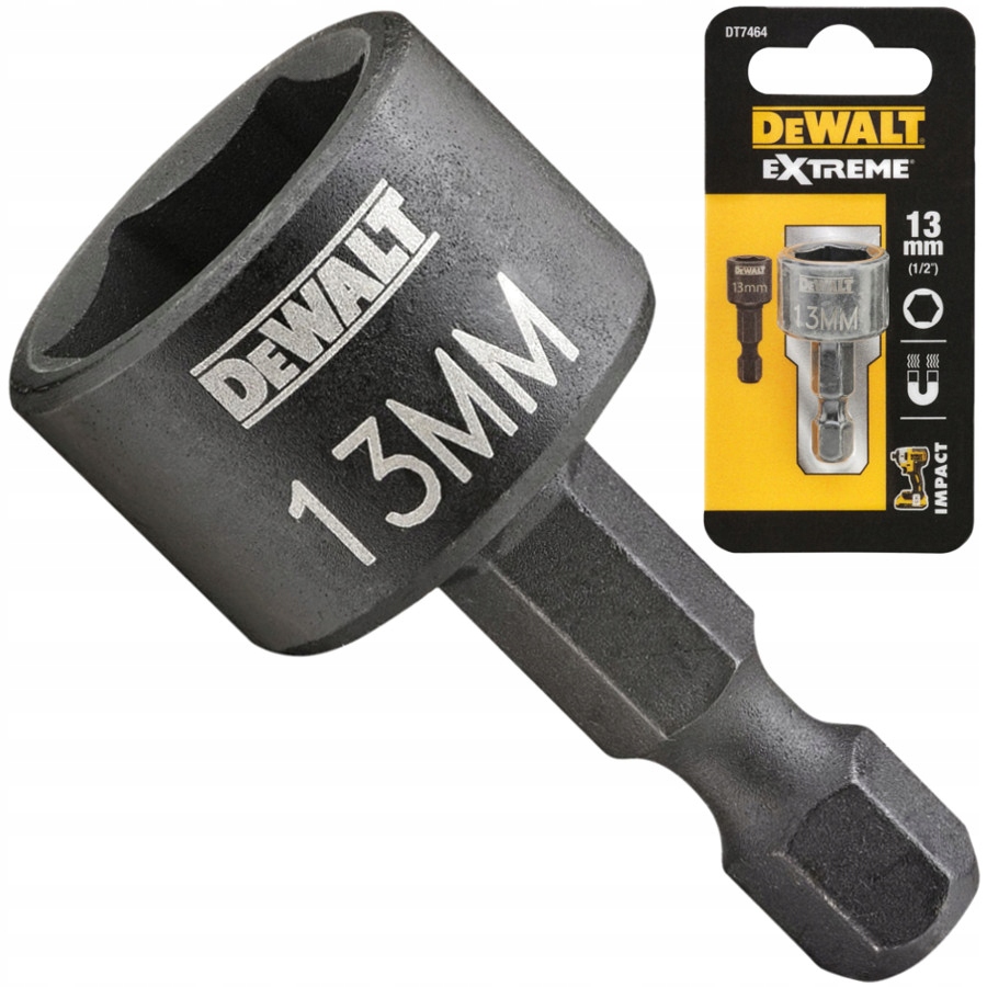 Dewalt Klucz udarowy nasadowy 13 x 35mm nasadka sześciokątna Hex DT7464