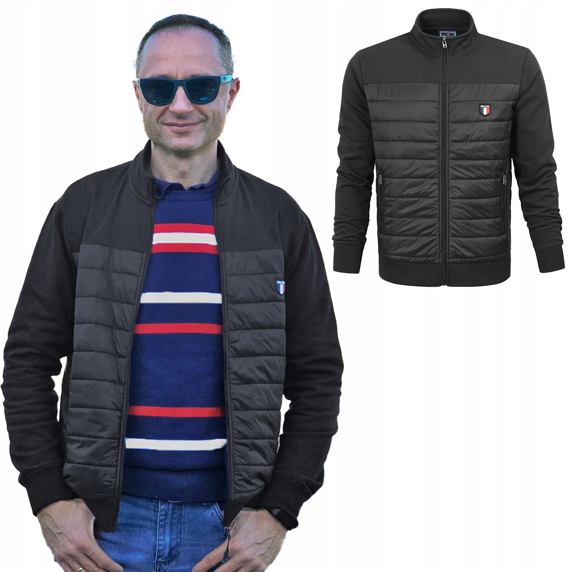 pánská mikina Přechodová bunda prošívaná Bez Kapuce Černá Pako Jeans