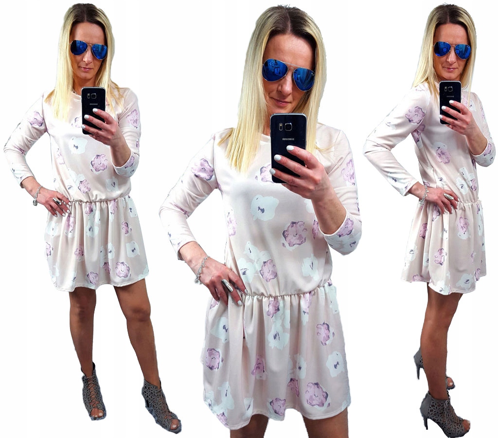 

Sukienka Boho Etno Folk Rozkloszowana Trapezowa B7