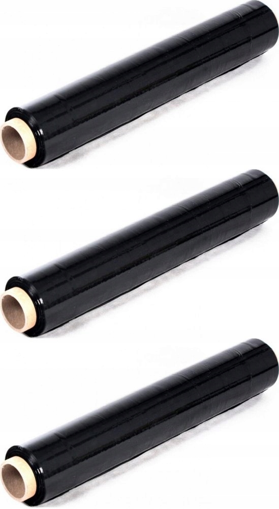 3 x FOLIA STRETCH 1,5KG CZARNA STRECZ STRECH CZARNY