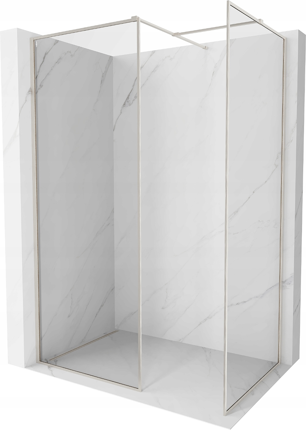 Mexen Kioto-xf Ścianka Prysznicowa Walk-in Ramka 160x80 Nikiel