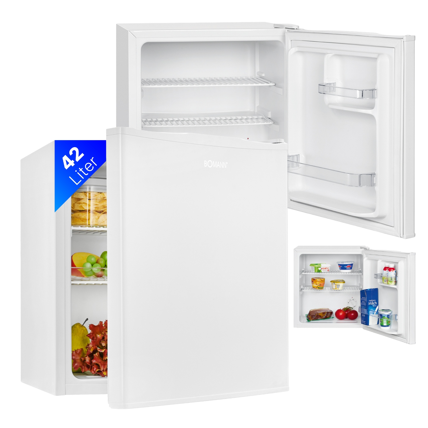 Lodówka podblatowa 42L Bomann Kb 7346 mini chłodziarka cicha 39 dB energoos