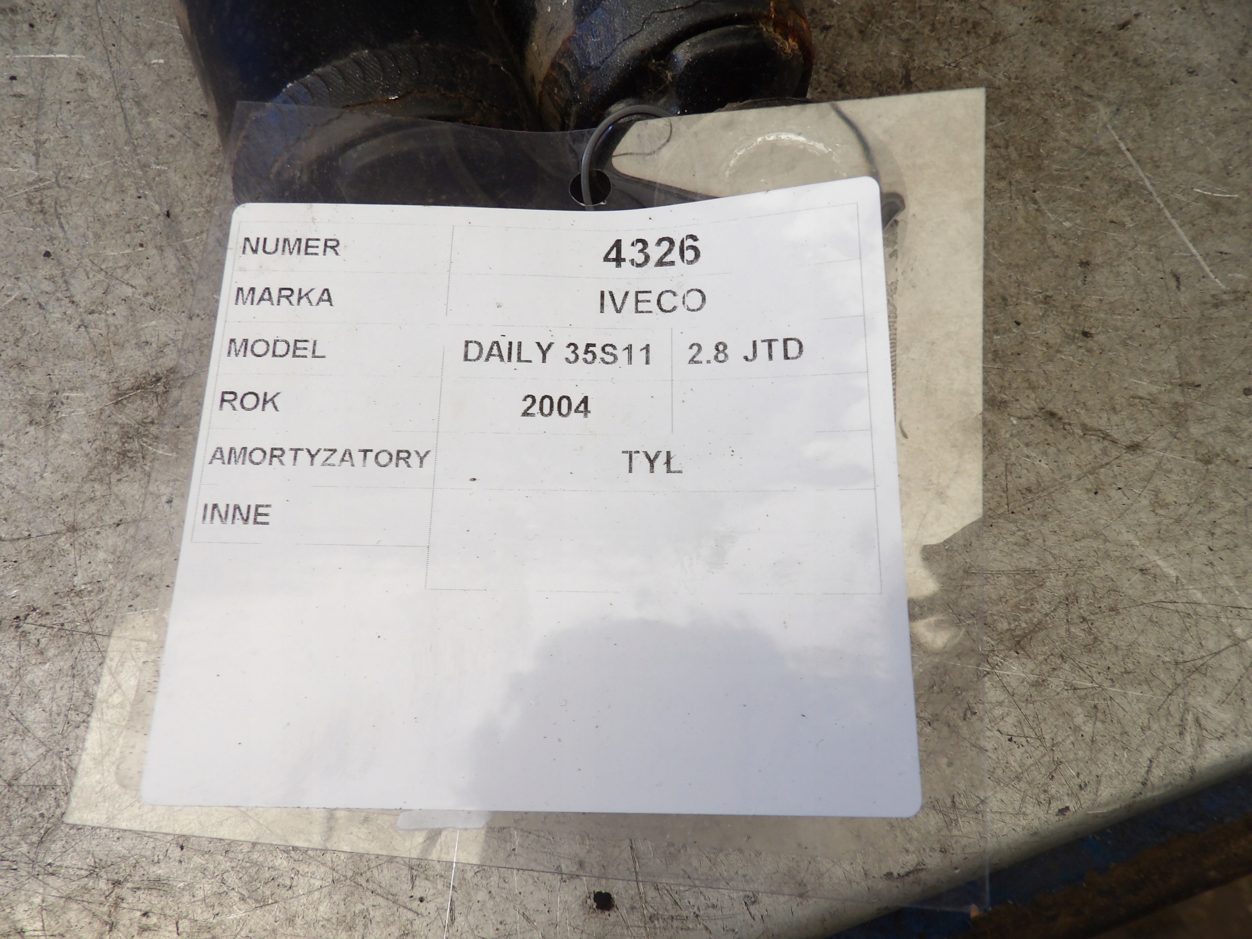 Iveco Daily 35S11 2,8JTD shock absorber rear monroe V2135