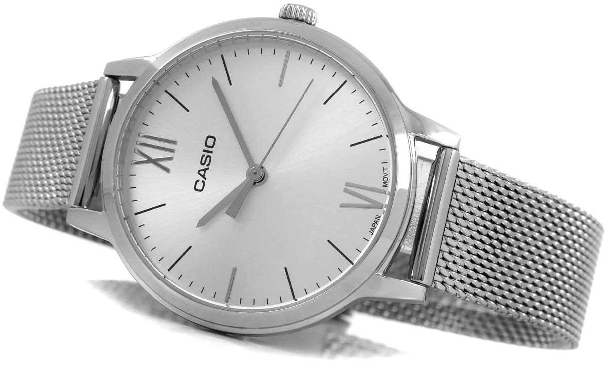 

Zeagrek Damski Casio LTP-E157M-7A Mesh Silver Box