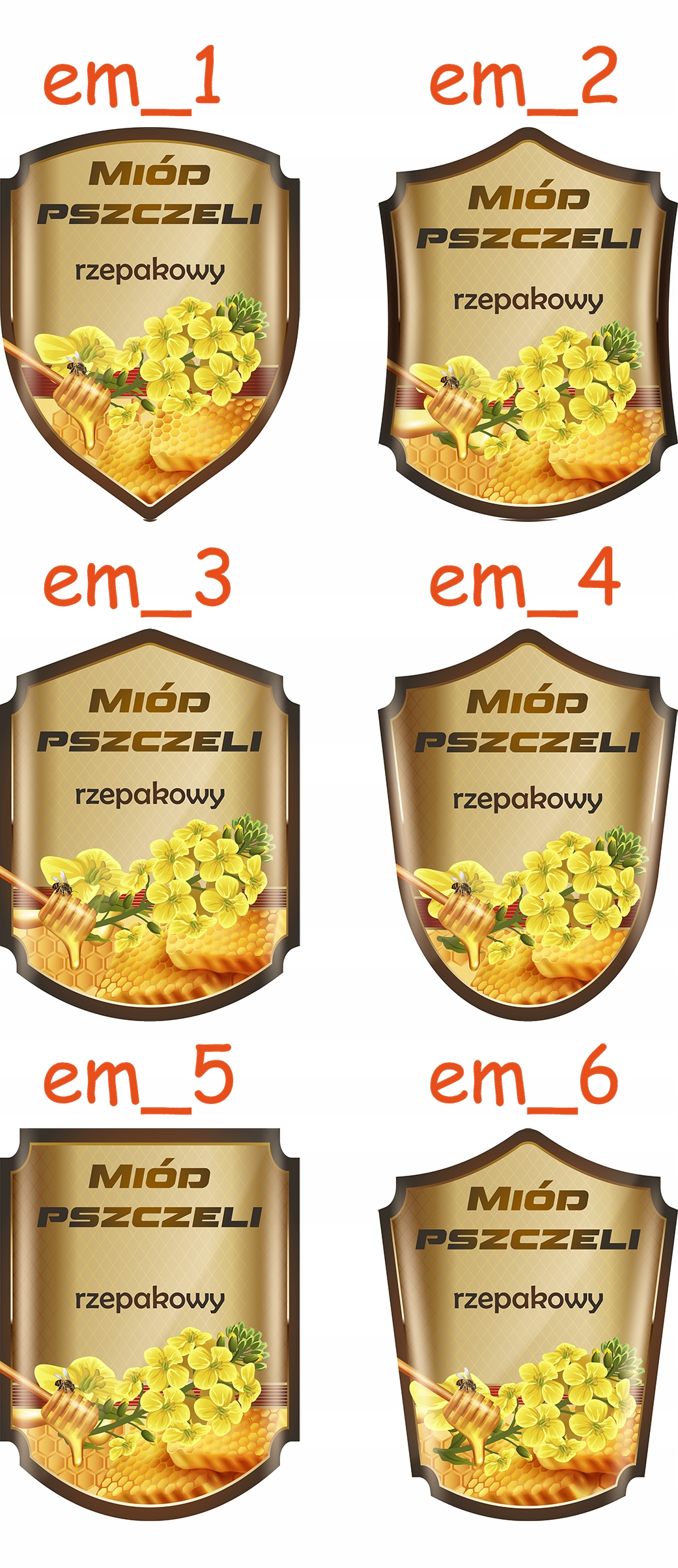 Etykiety naklejki na miód 60szt Marka inny