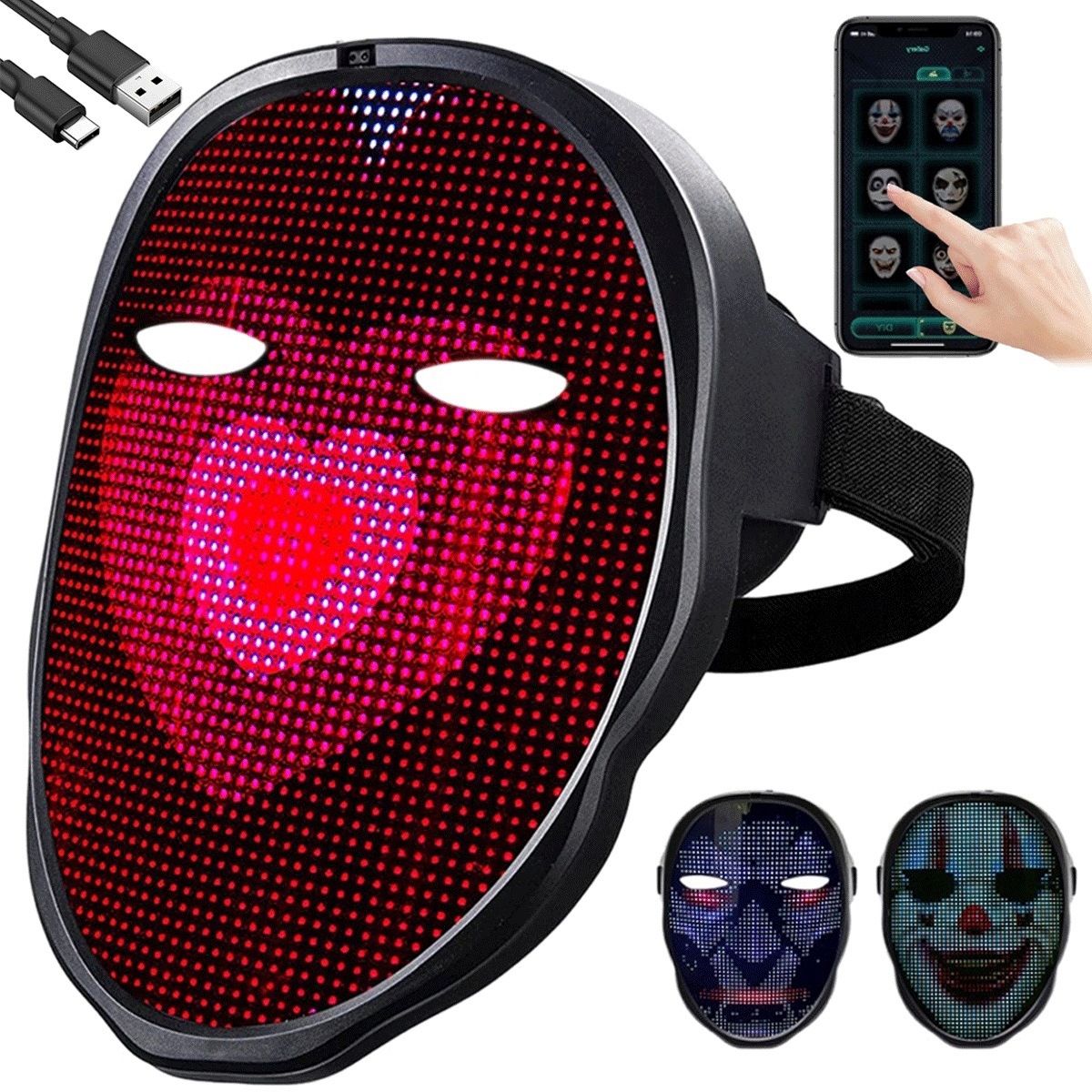 S aplikací Led maska s 2074 diodami jako dárek pro fanoušky cosplaye