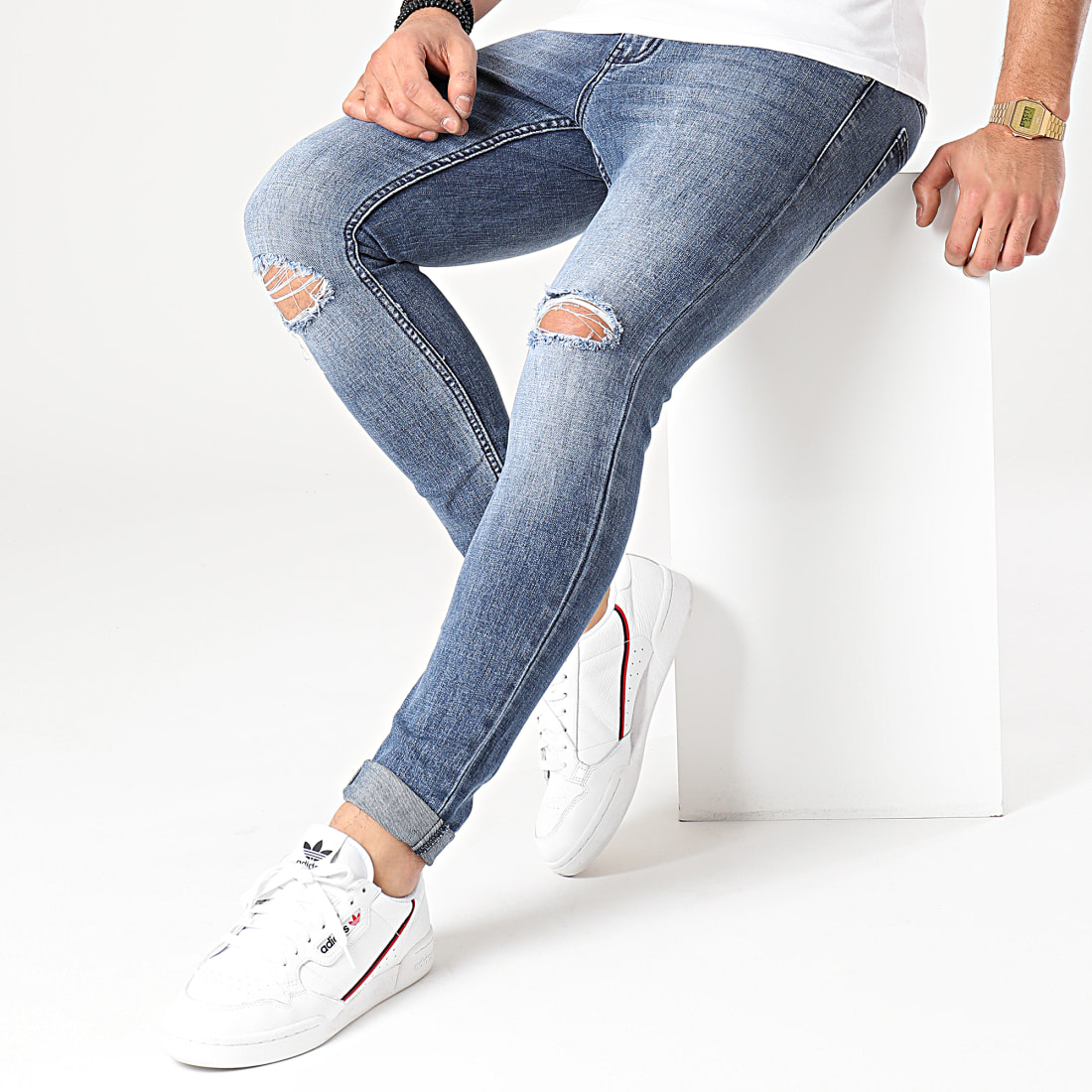 Joggery Džíny Kalhoty Džínové Slim Fit Strečové Trubky