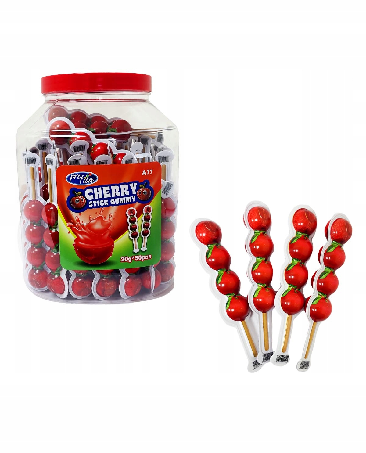 Levně Višňové želé s náplní 50 ks Profisa 1000 g