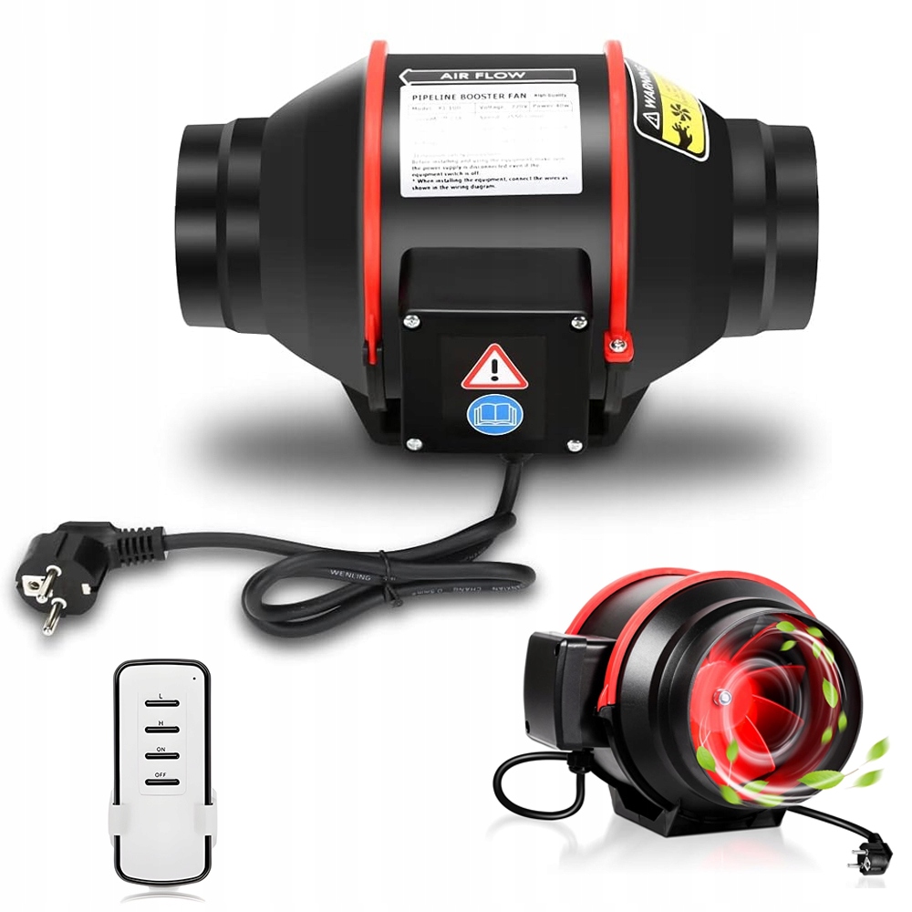 Dvourychlostní Kanálový Ventilátor S Dálkovým Ovládáním Pro Kuchyňský Sklep V Dílně