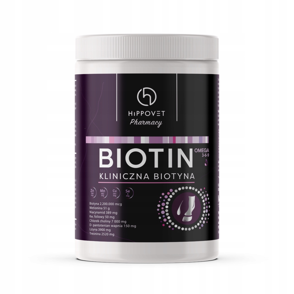 Biotyna Hippovet Pharmacy Biotin granulat 1 kg suplement dla koni