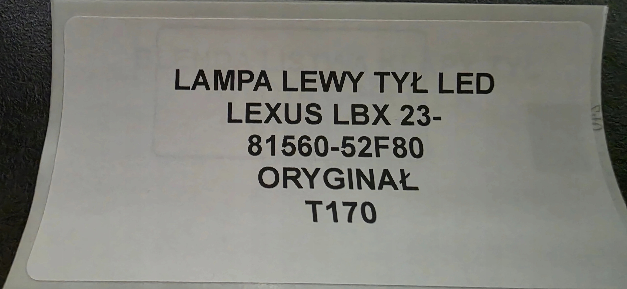 light left rear part LED LEXUS LBX 23- original 81560-52F80
