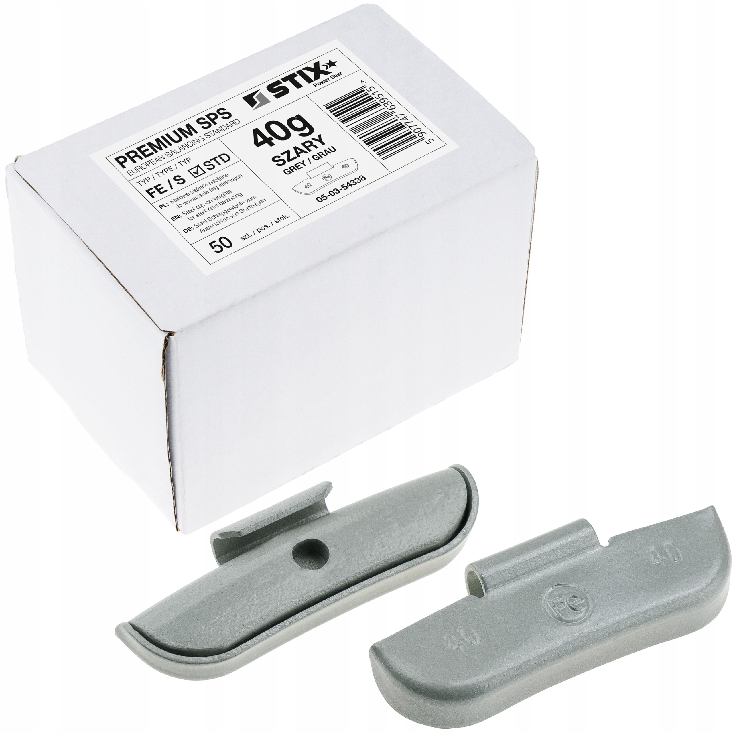 CIĘŻARKI NABIJANE STALOWE DO FELG STALOWYCH STD FE/S 40G 50 SZT. STIX