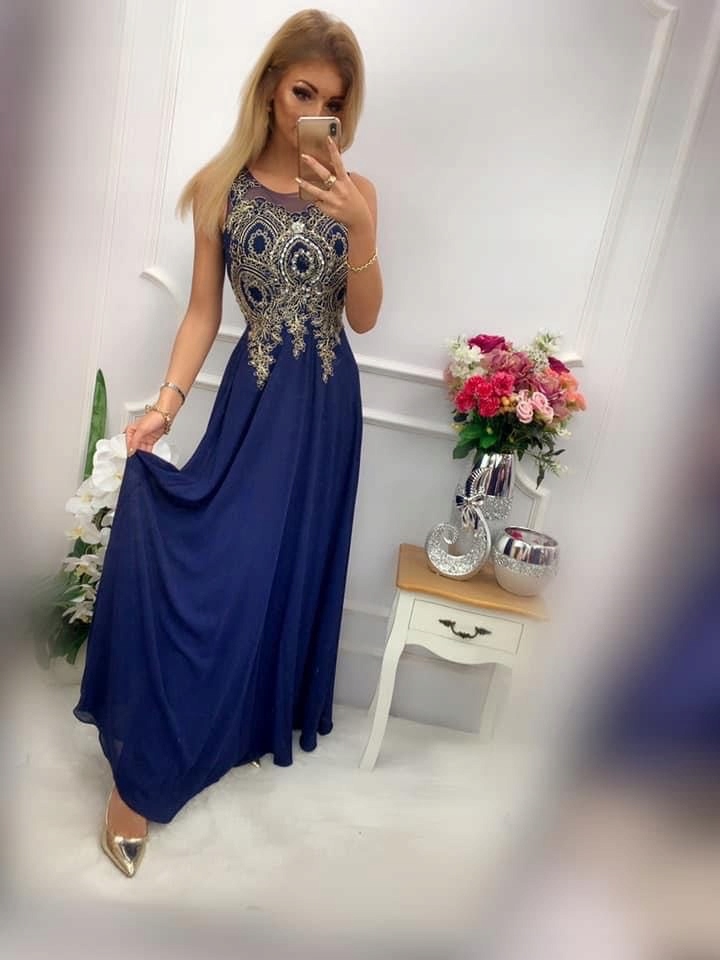Šaty Tmavě modré svatební Pretty Women vel 46