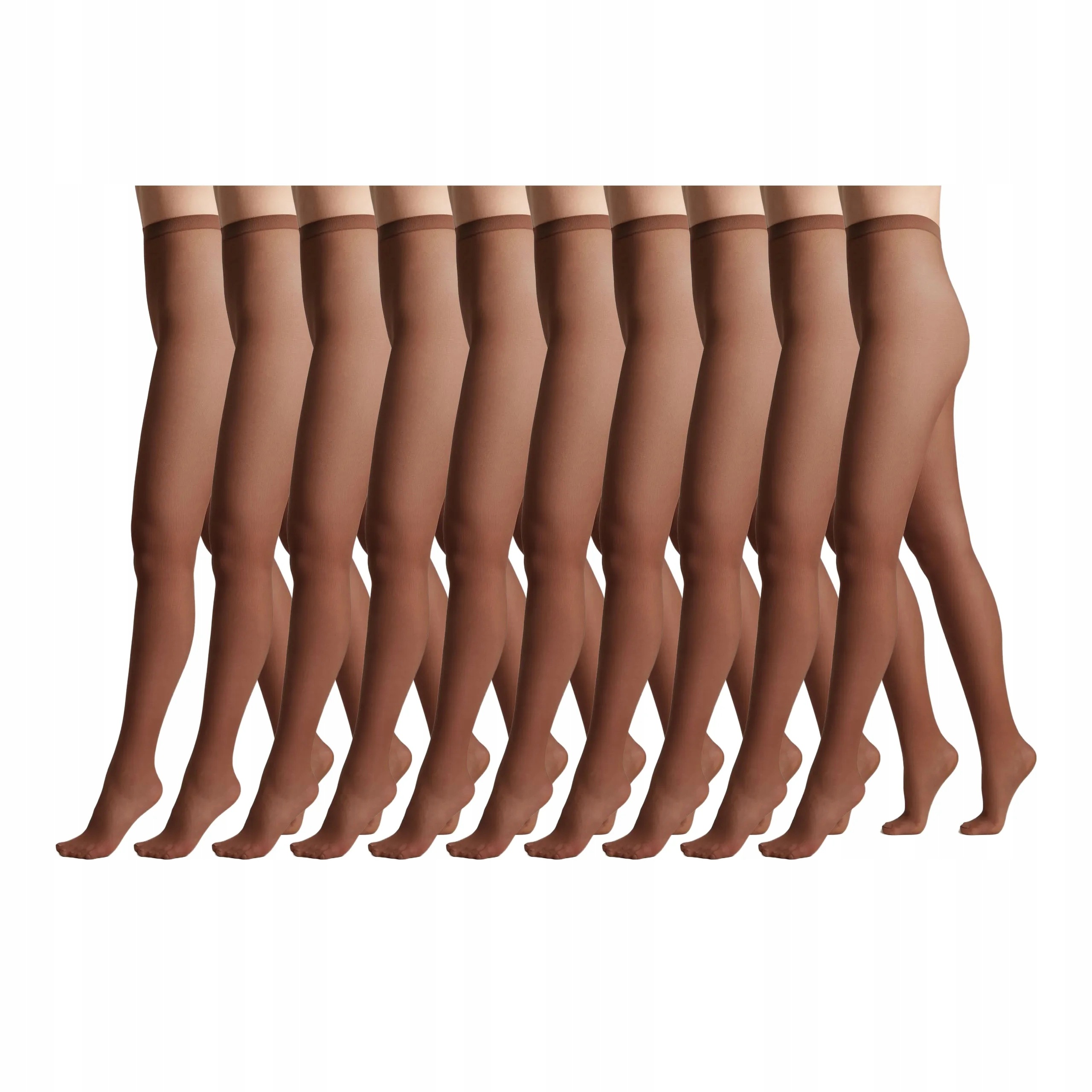 10 ks Punčocháče 30 den matné bez kalhotek Conte 10x Chocolate 5-XL