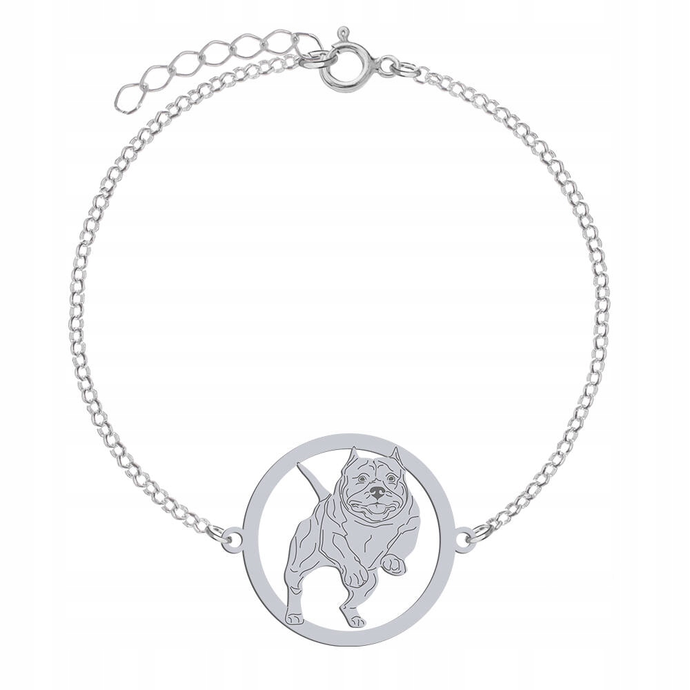 Stříbrný náramek American Bully 925 Dárek Šperky Gravírování Bonus