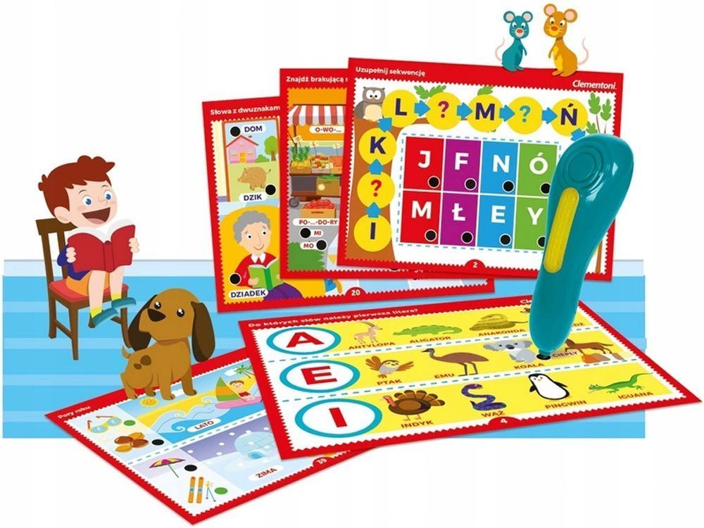 Mówiące Pióro 500 Pytań Litery i Słowa Clementoni Materiał plastik