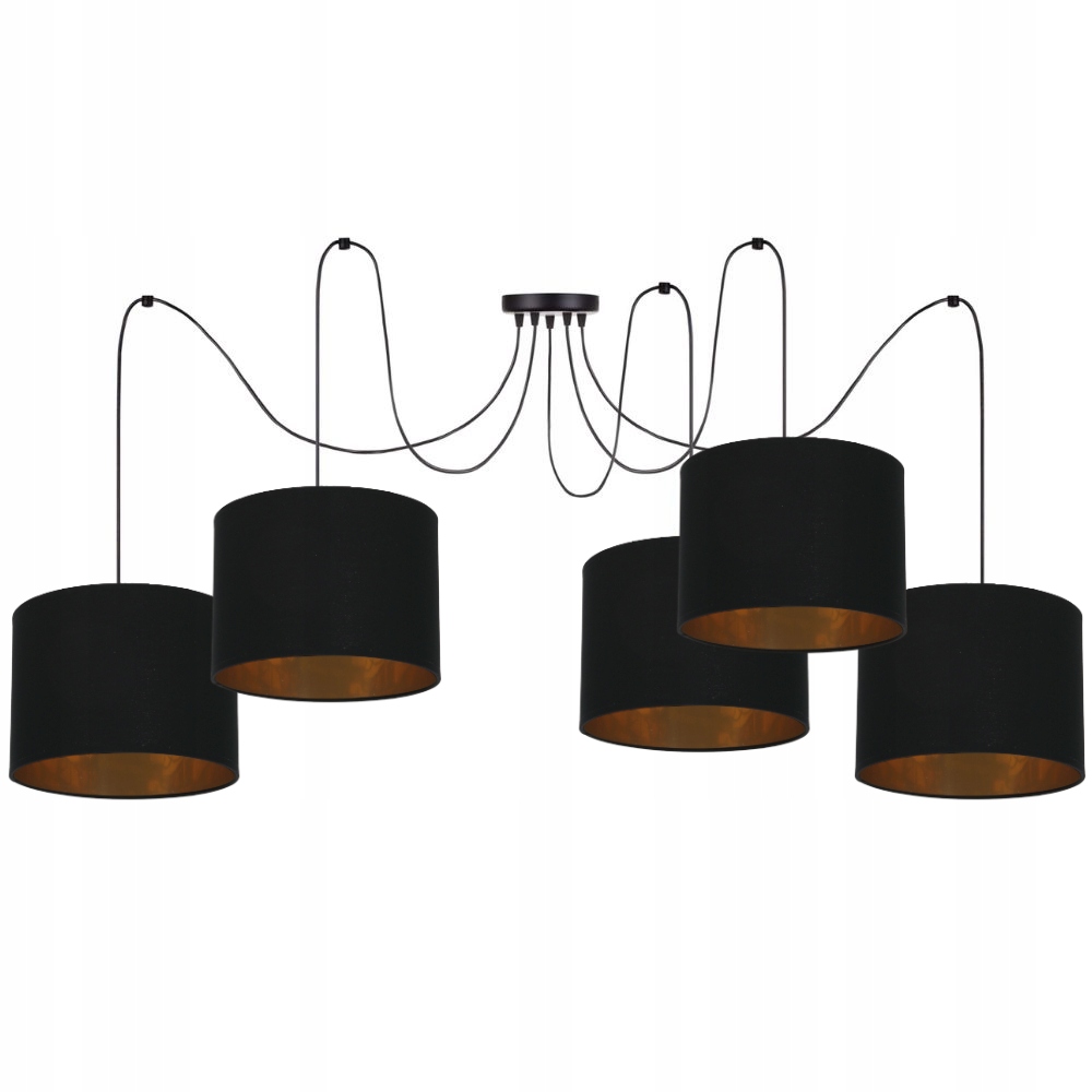 LAMPA WISZĄCA SUFITOWA ŻYRANDOL PAJĄK SPIDER GOLD E27 5-pł Marka Moonlight
