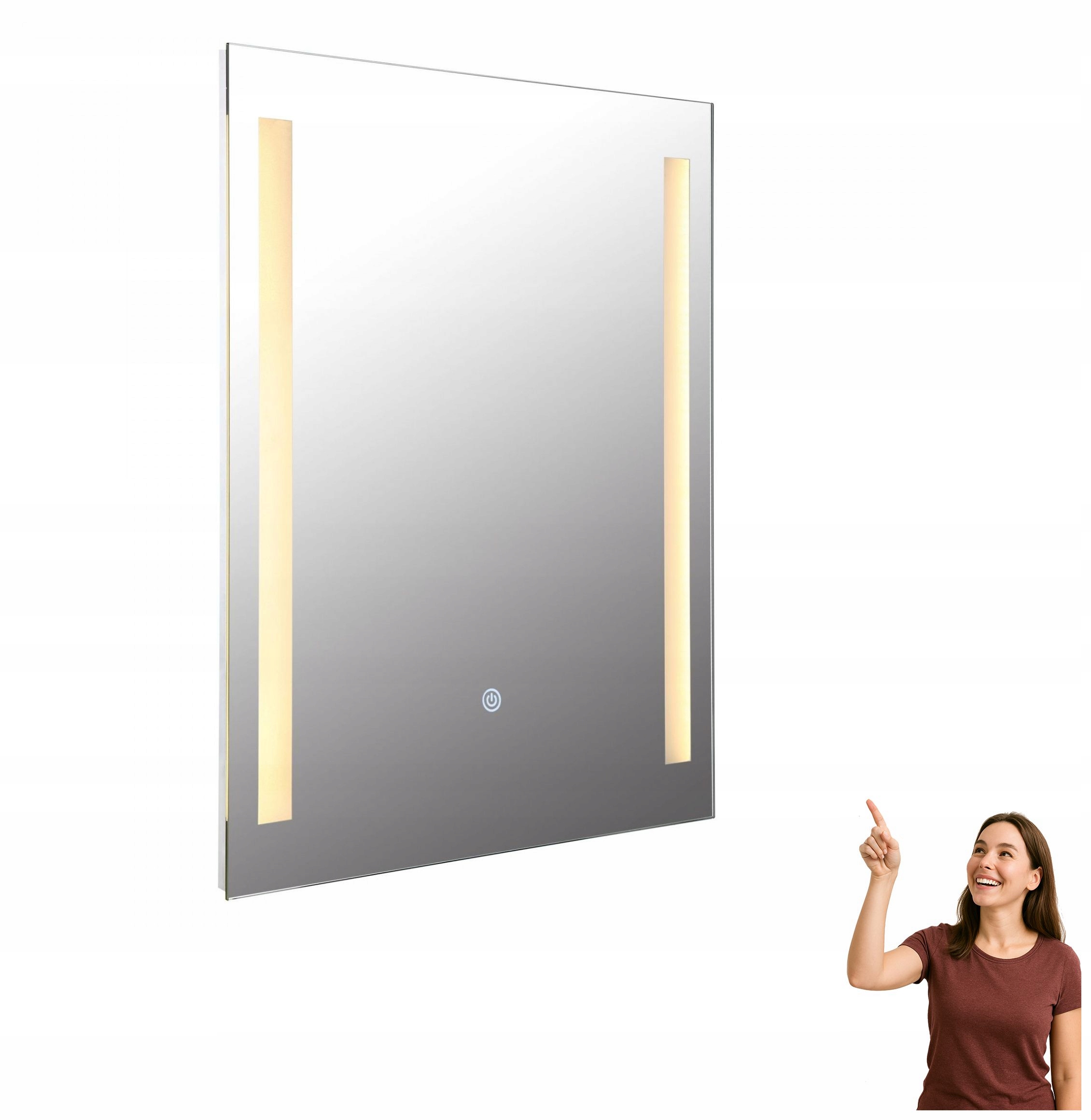 Obdĺžnikové zrkadlo s Led osvetlením 12W IP44 a vypínačom Rivas 84032 Gl