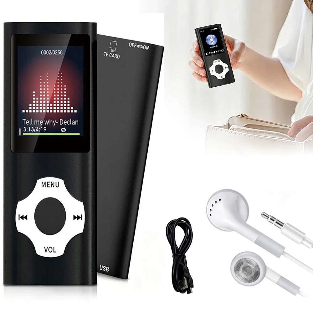 MP3 Přehrávač MP4 Bluetooth 5.0 Sportovní Hudební Přehrávač 32GB Rádio