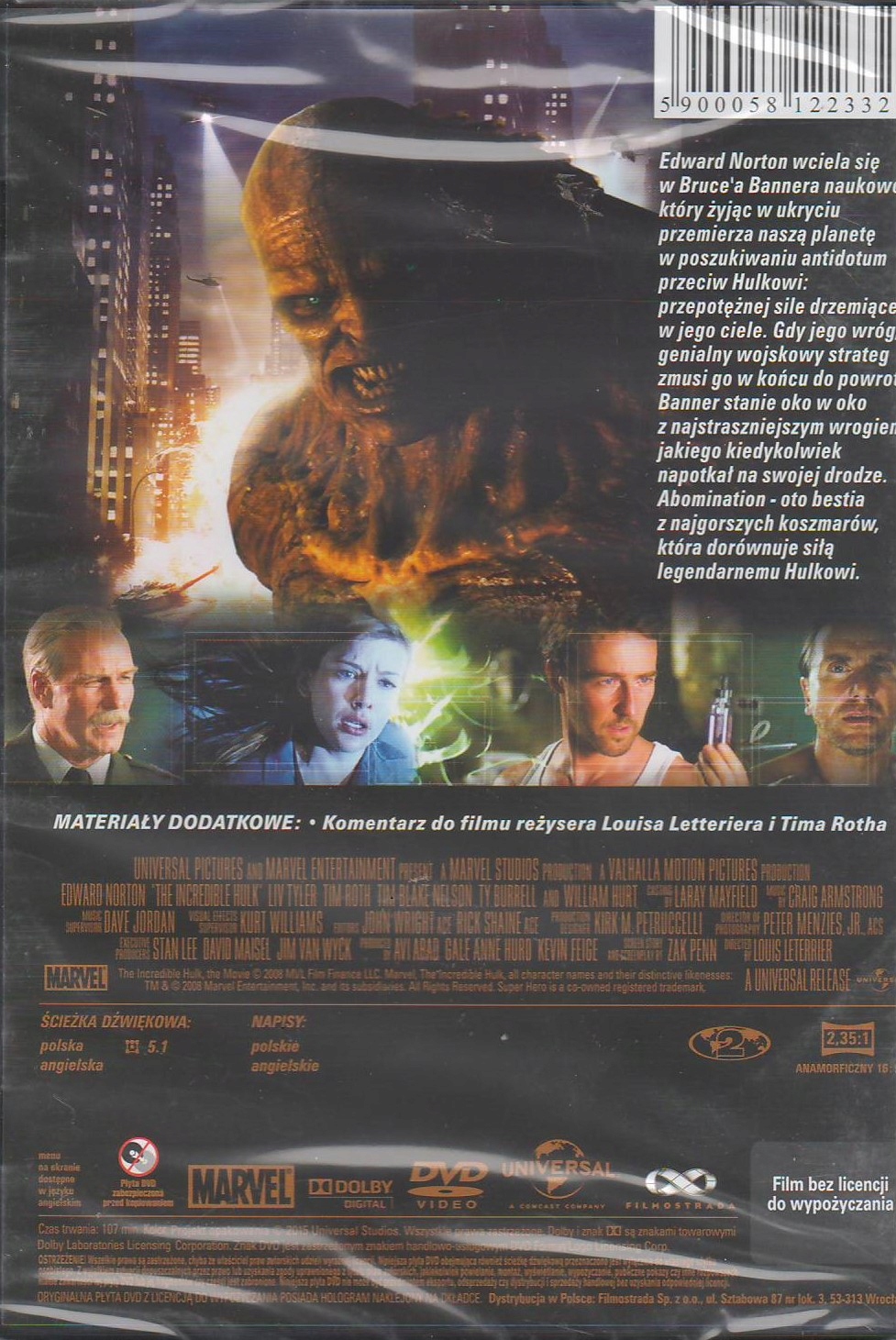 Incredible Hulk DVD FOLIA Gatunek science fiction