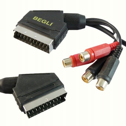 Kabel wtyk SCART EURO na 6 wtyków RCA