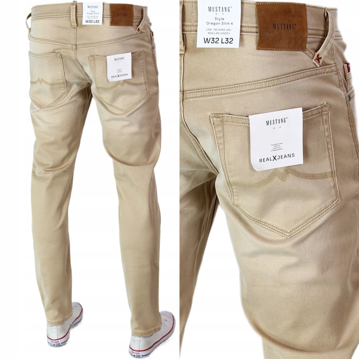Mustang Oregon Slim K Spodnie Jeans Tapered "camel" W32 L32