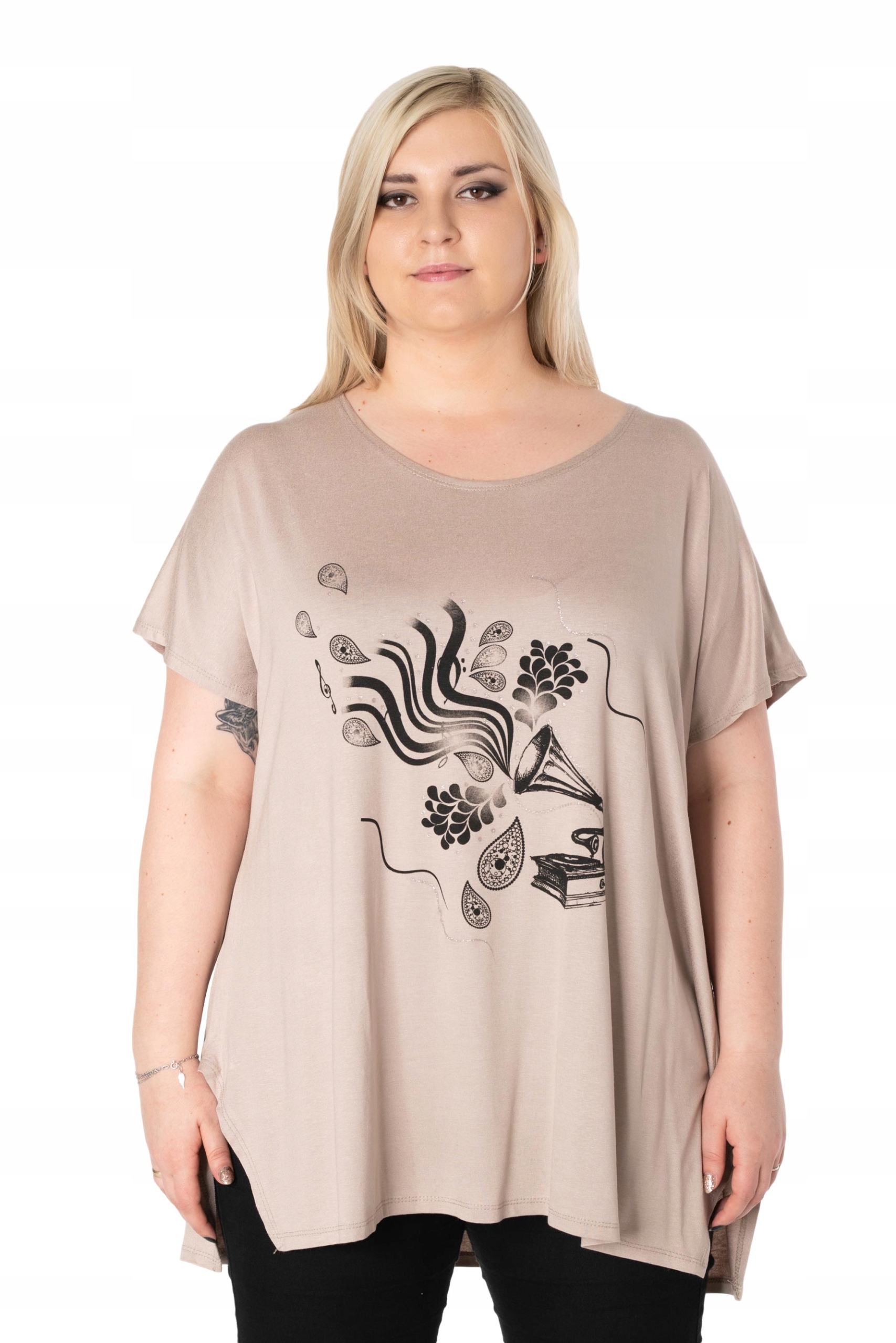 

Duża Długa Bluzka Damska Tunika Oversize 645-06