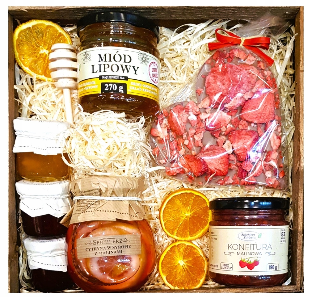 Levně Dárek Košík Čokoláda Čaj Čokoláda Zavařenina Džem Med Citrón