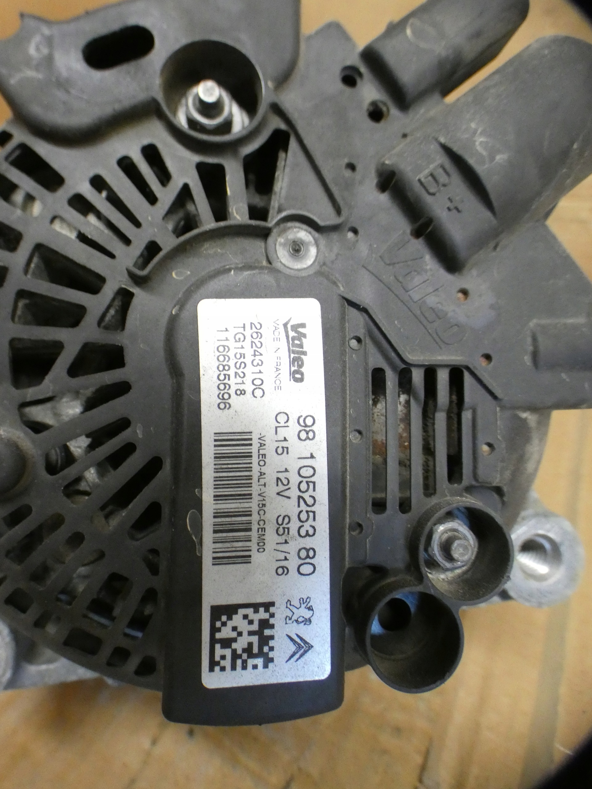 alternatore 9810525380 PEUGEOT 208 e 1.6 EHDI 2012
