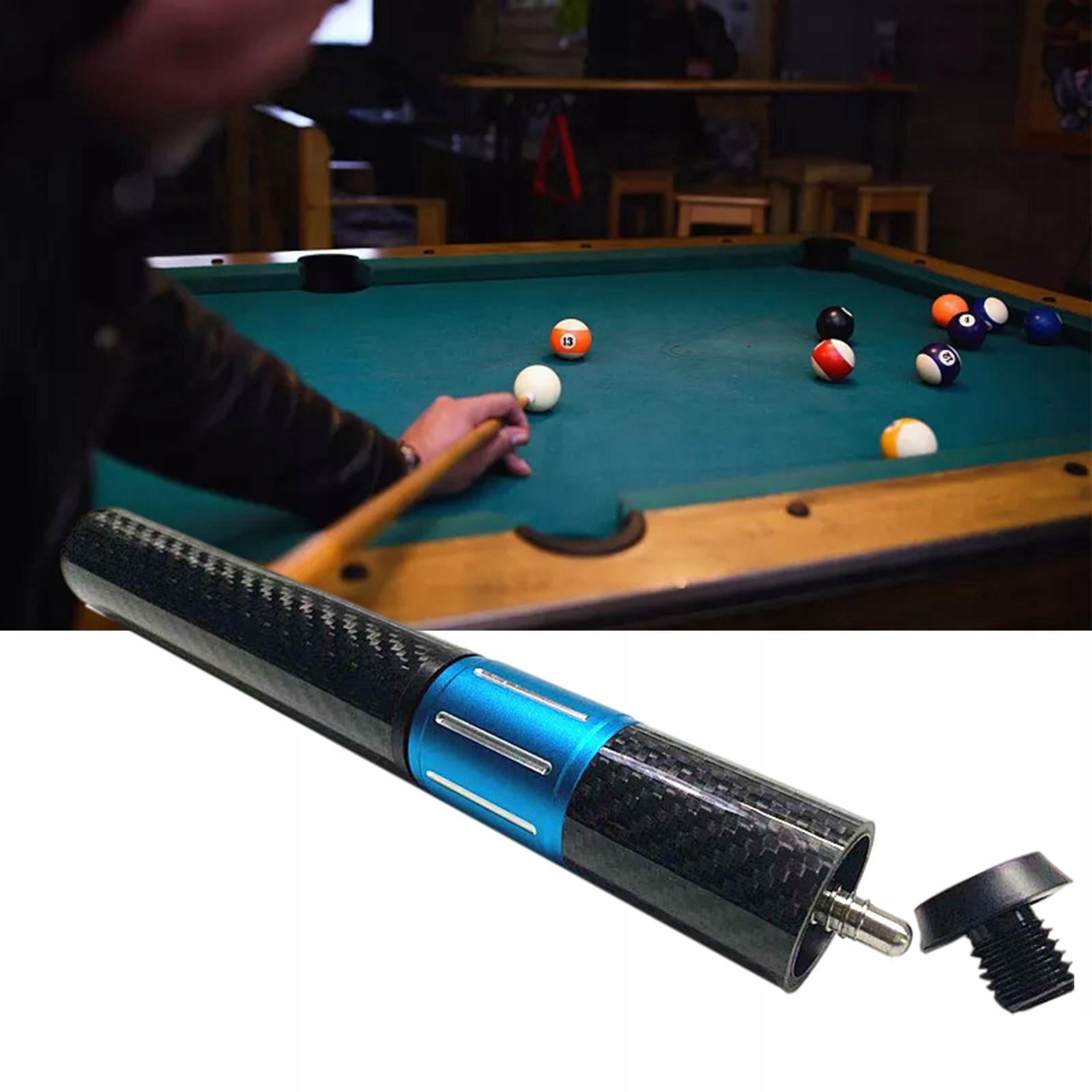 Pool Cue Butt End Extender Carbon Fiber for Model przedłużenie kija basenowego z włókna węglowego
