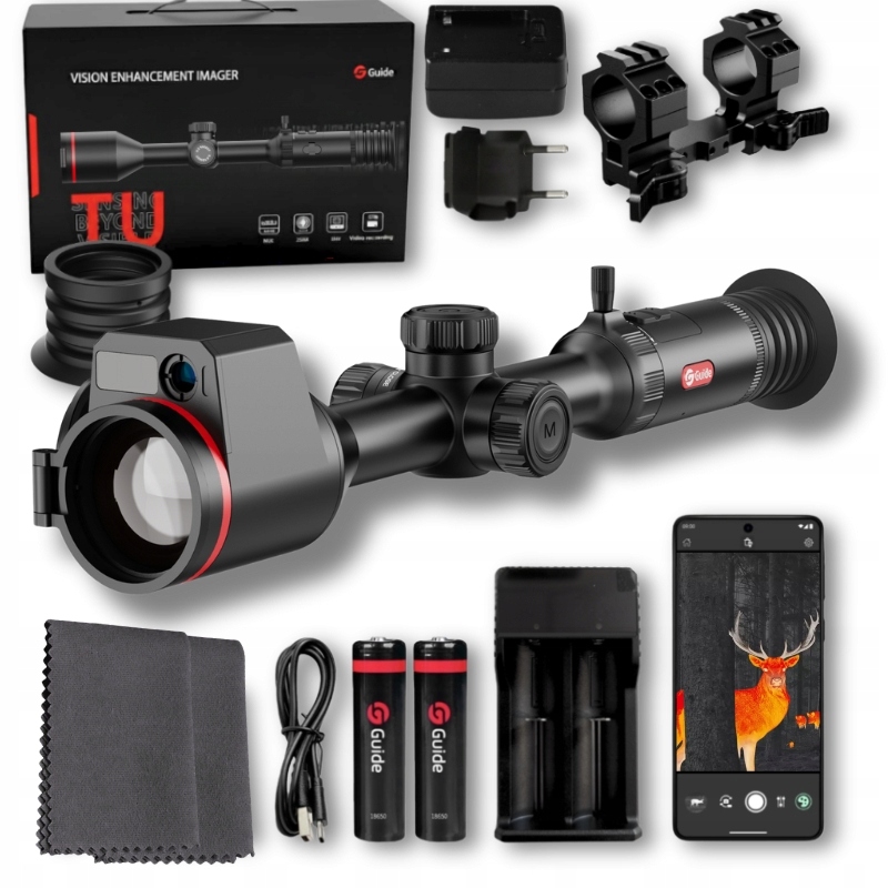 Termovizní/noktovizní zaměřovač s dálkoměrem Guide TU650M 3.0 sada