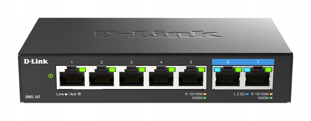 D-link Przełącznik 7 portów 5x1GE 2x2.5GE DMS-107/E