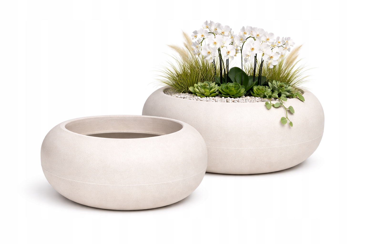Doniczka Ulpho Bowl 48 cm sand Ethick misa donica balkon taras ogród 30l