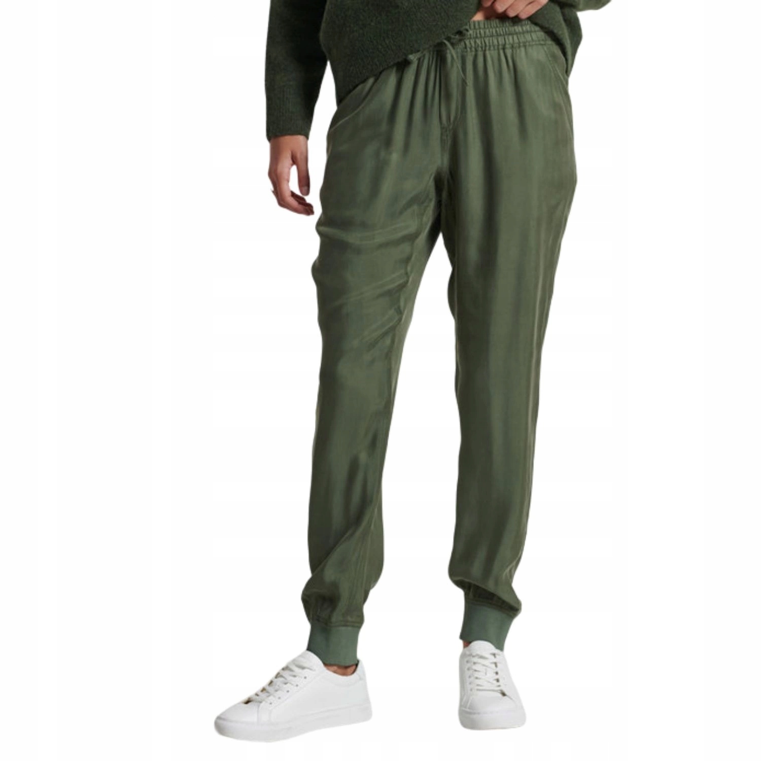 Dámské kalhoty Superdry klasické joggery khaki volné pohodlné vel.