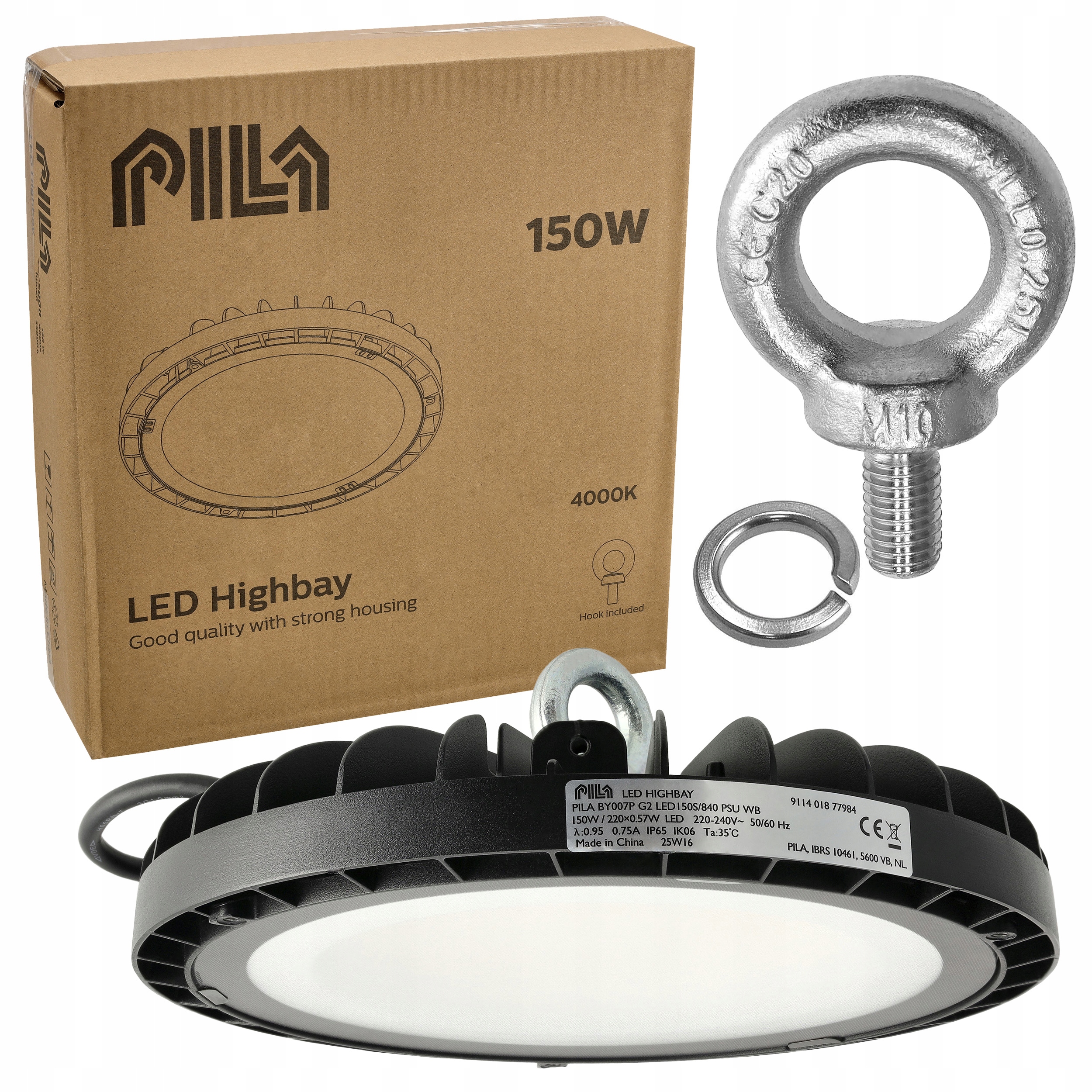 Led priemyselná lampa Ufo High Bay 150W 15000lm 4000K IP65 Pila na sklad