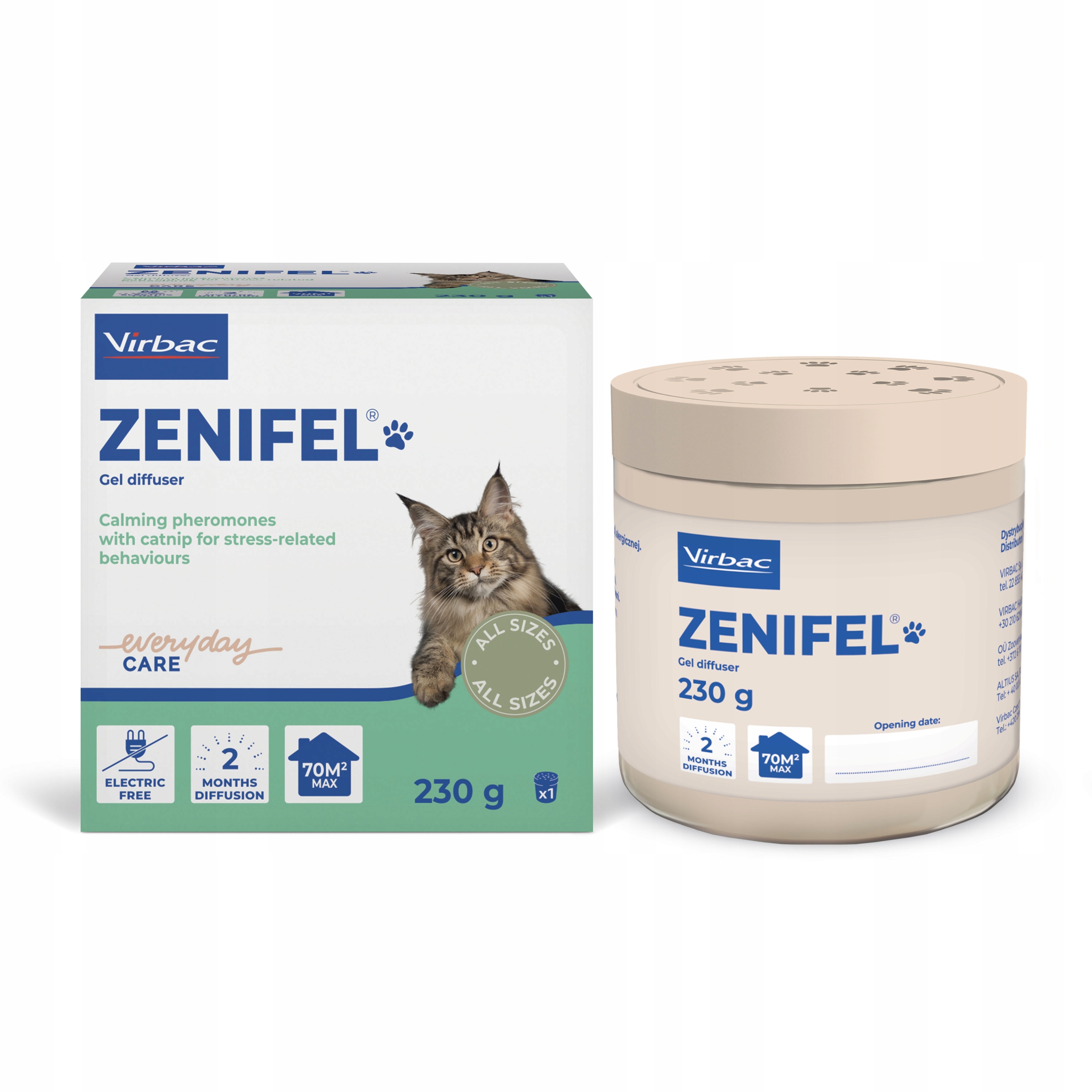 Levně Virbac Zenifel Difuzér s uklidňujícími feromony pro kočky 230 ml