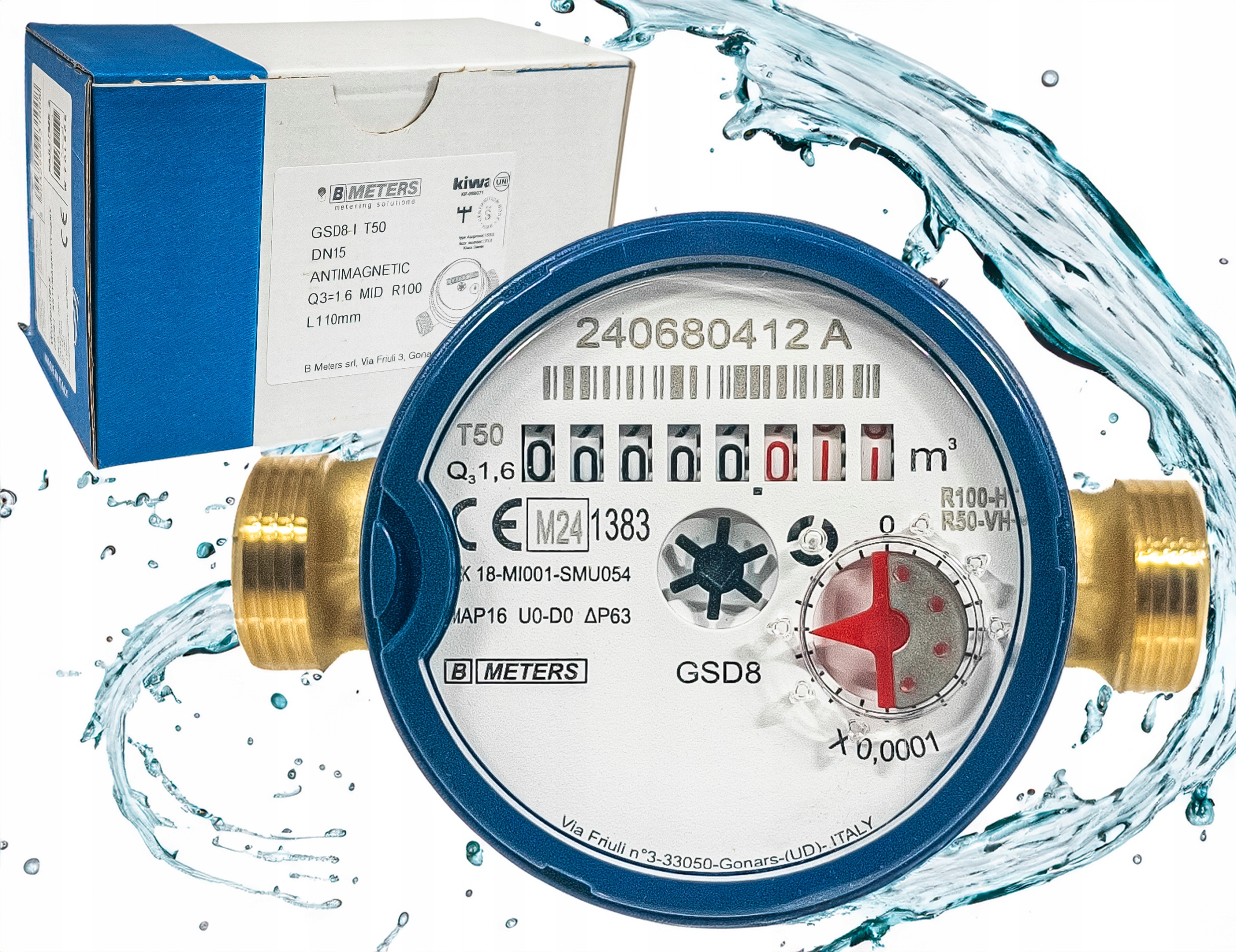 WODOMIERZ DN 15 AF Q3-1,6 m3/h ANTYMAGNETYCZNY 30°