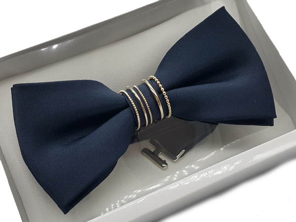 MUCHA MUSZKA MĘSKA GRANATOWA + METAL + POSZETKA