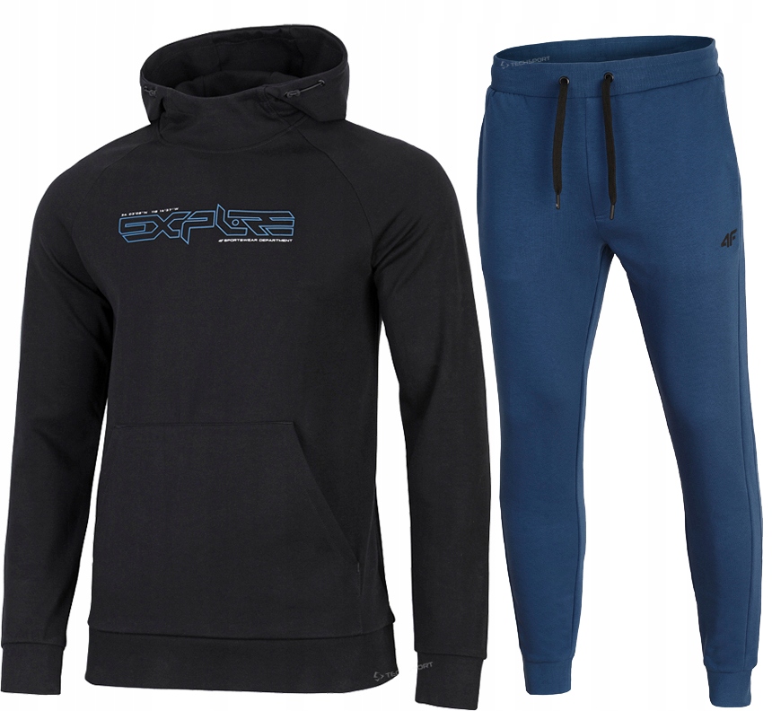 

4F Męski Dres Bawełna Komplet Bluza Spodnie / M